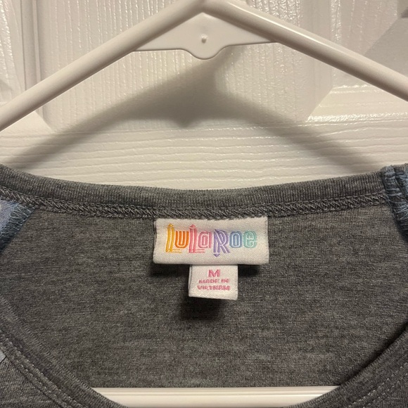 Lularoe Randy Blue Gray Disney Mickey Mouse quarter sleeve shirt medium - Picture 2 of 6